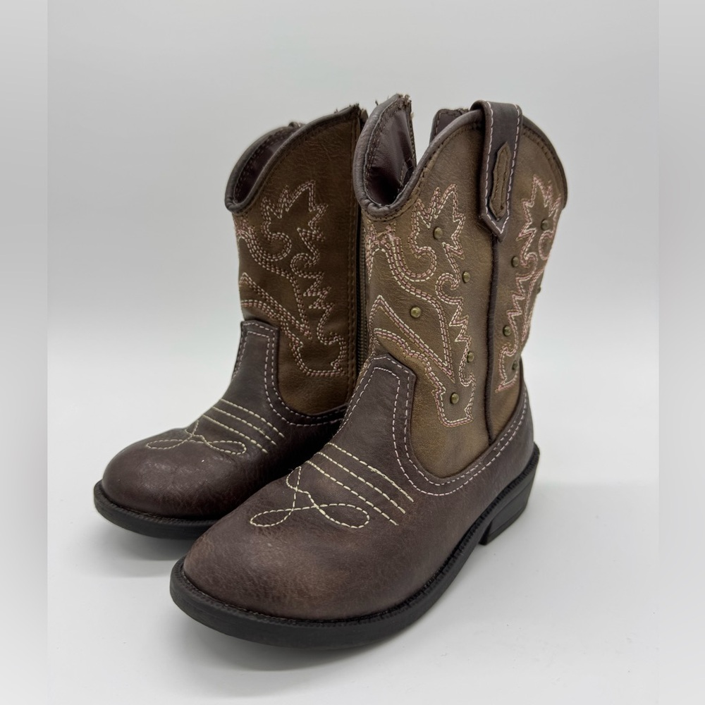 Cherokee Cowboy Boots Brown Kids girls Size 9